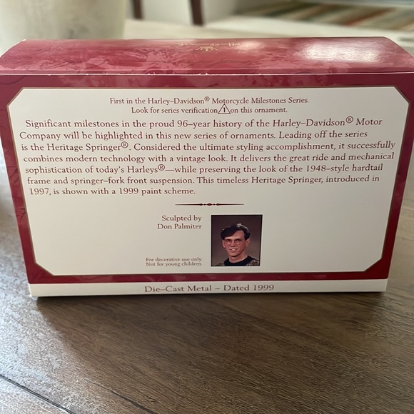 Hallmark keepsake Christmas ornament Harley Davidson Heritage Springer 1999 1st - Picture 2 of 7